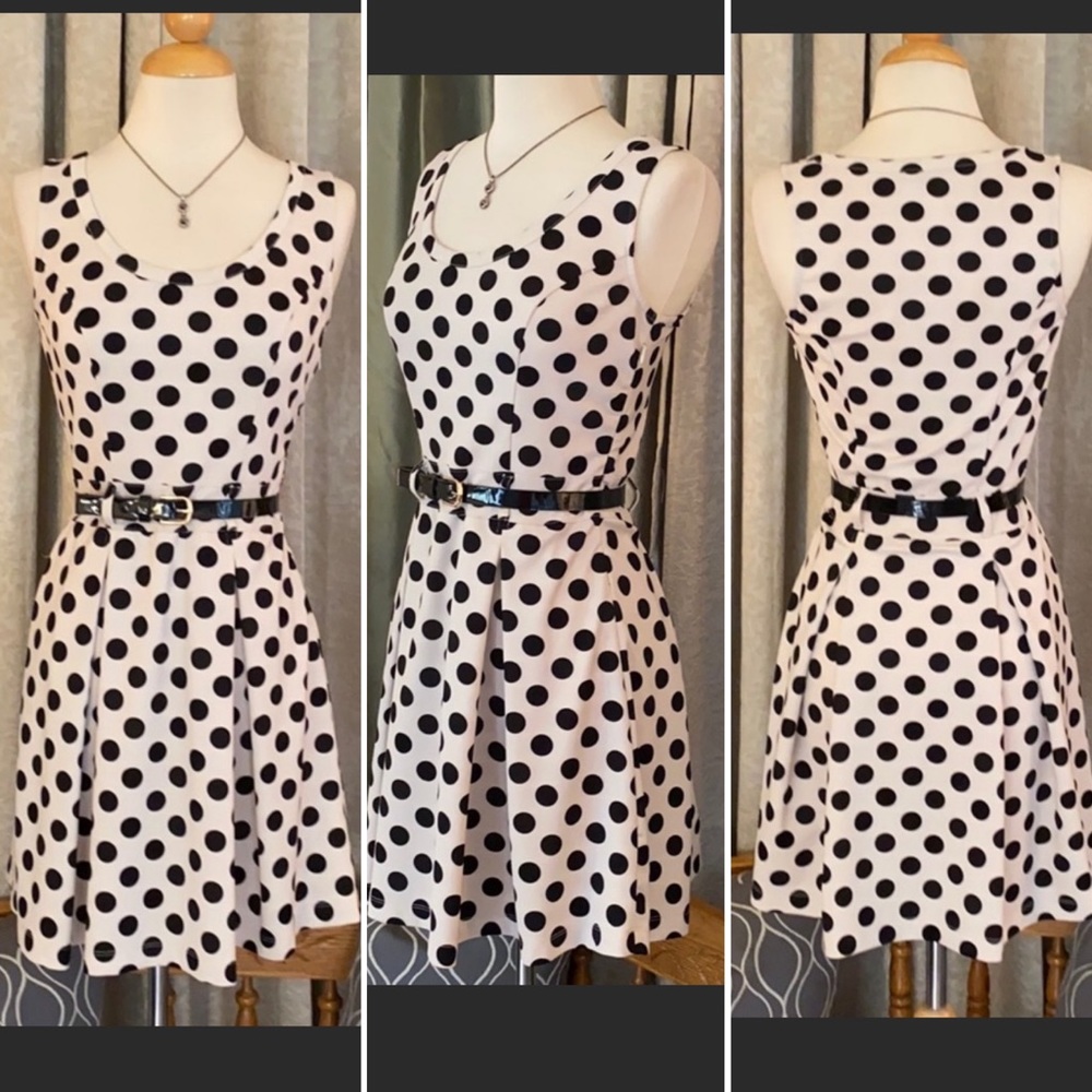 CALS Polkadot Vintage Style Black/White Dress